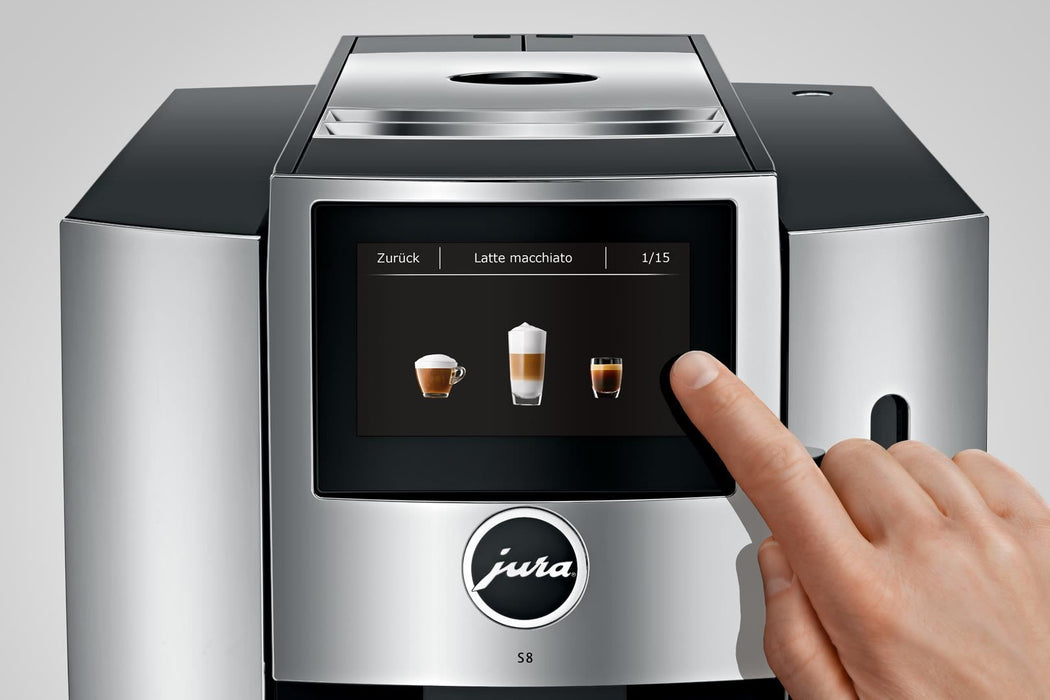 Jura S8 Super Automatic Coffee Machine - Chrome