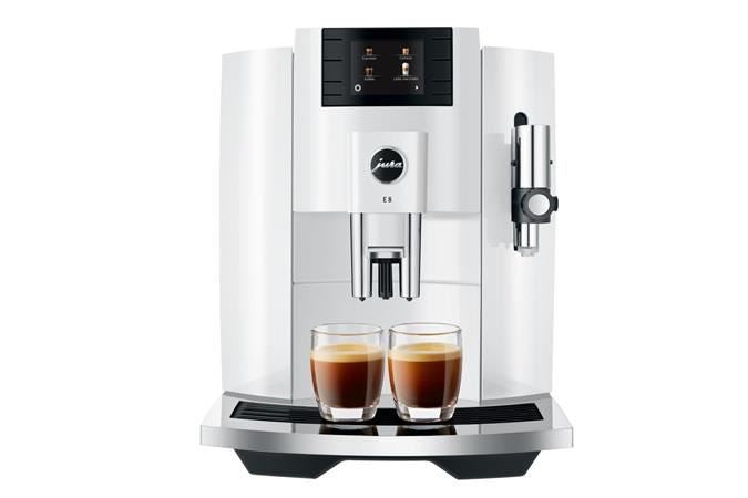 New Jura E8 Super Automatic Coffee Machine - Piano White