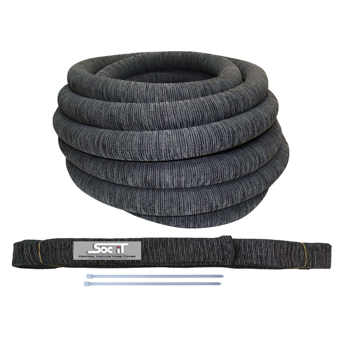 BI676 Socit Knitted Central Hose Sock with Zip Ties to Fit All Standard 1 1/4" and 1 3/8" X 35' Central Hose Charcoal Grey