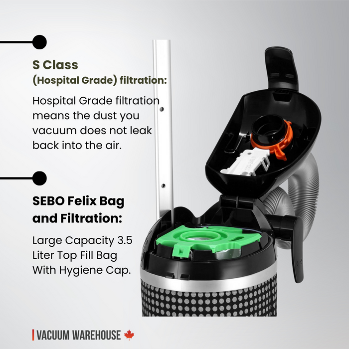 SEBO FELIX 1 ONYX PREMIUM UPRIGHT VACUUM CLEANER