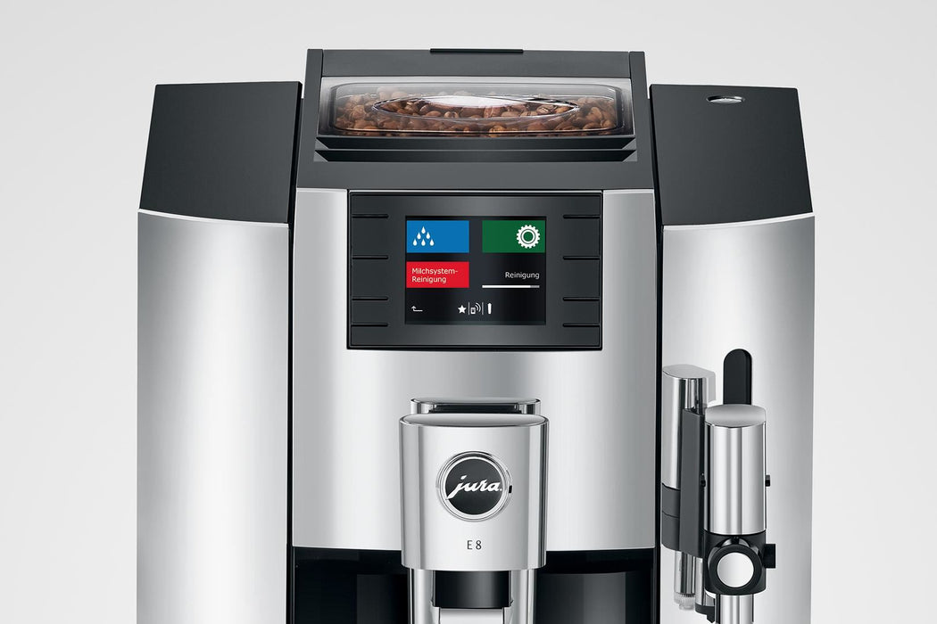 New Jura E8 Super Automatic Coffee Machine - Chrome