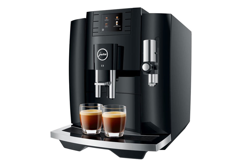 New Jura E8 Super Automatic Coffee Machine - Piano Black