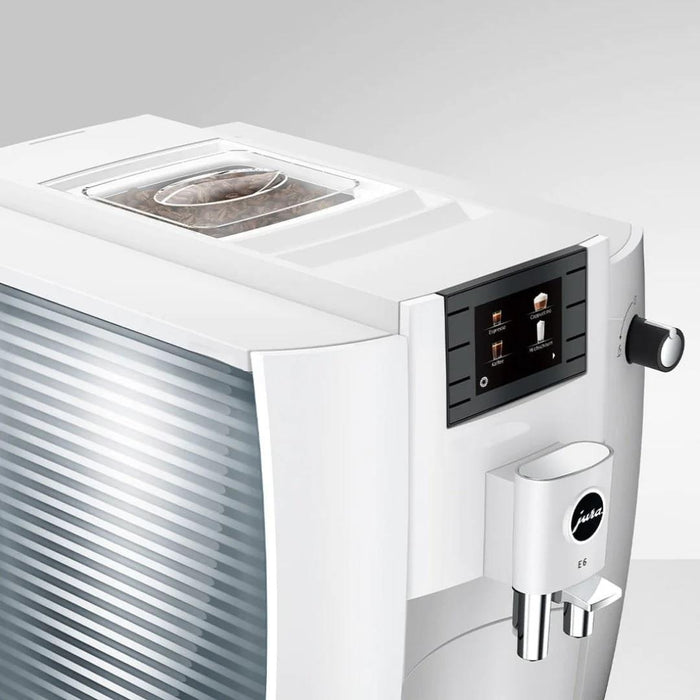 Jura E6 Super Automatic Coffee Machine - Piano White