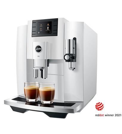 New Jura E8 Super Automatic Coffee Machine - Piano White