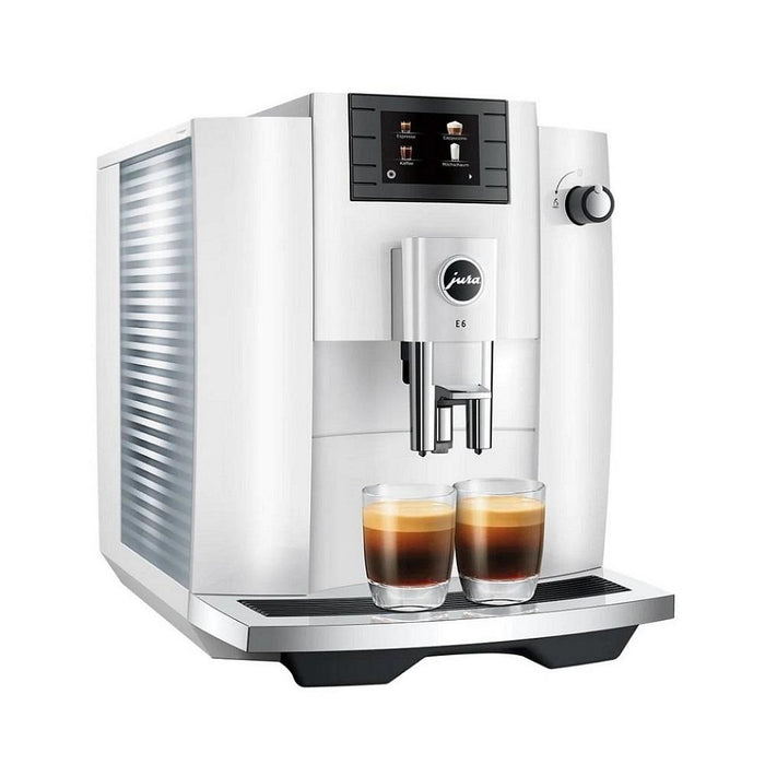 Jura E6 Super Automatic Coffee Machine - Piano White