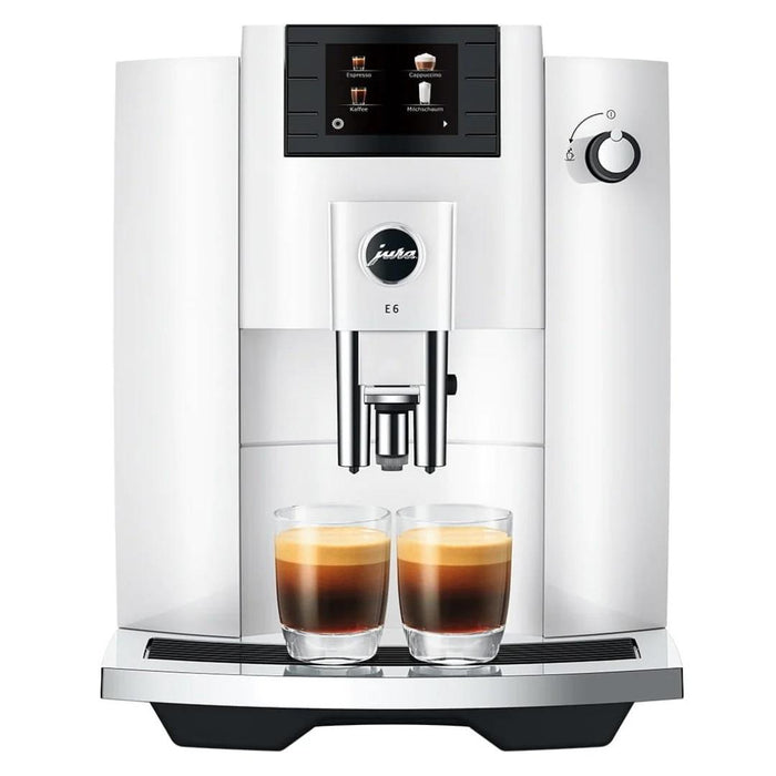 Jura E6 Super Automatic Coffee Machine - Piano White